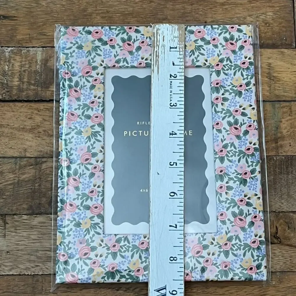 Rifle Paper Co Wrapped Picture Frame Pink Floral 4x6 in NEW